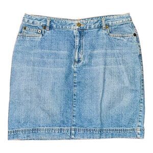 Hannah Skirt Womens 12 Blue Denim Y2K 2000s Short Mini Skirt